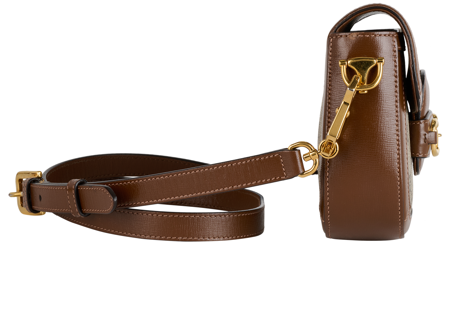 Small Horsebit 1955, &pound;1,100, Handbags, Beige, Canvas/Leather, Side view